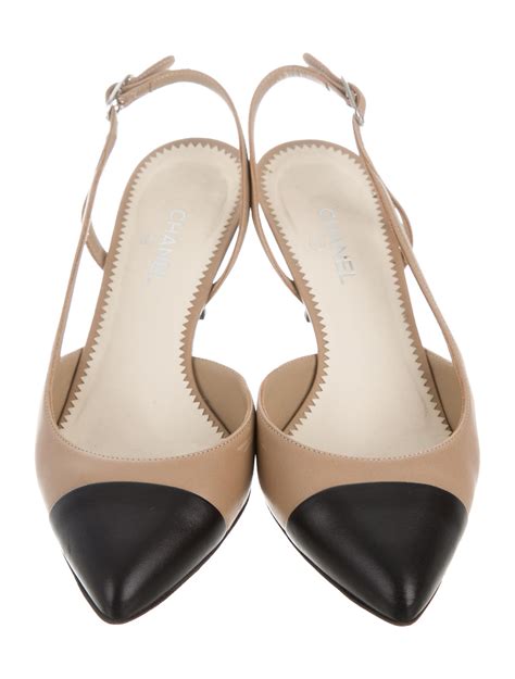 chanel cap toe slingback